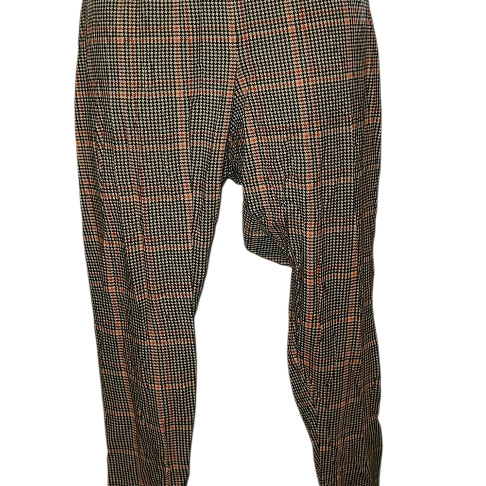 Womens Plaid Leggings- Black and Brown